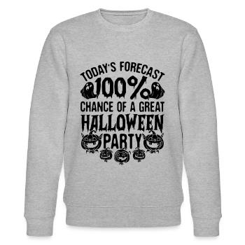 Halloween Party Ghost Pumpkin - Stanley/Stella CHANGER Unisex Organic Sweatshirt - heather grey - Front - Nik (191cm) & Marisol (170cm)