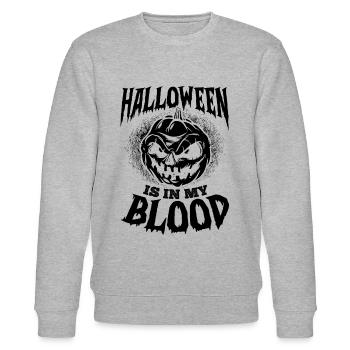 Halloween Is In My Blood - Halloween Pumpkin Hallo - Stanley/Stella Unisex Bio-Sweatshirt CHANGER  - Grau meliert - Vorne - Nik (191cm) & Marisol (170cm)