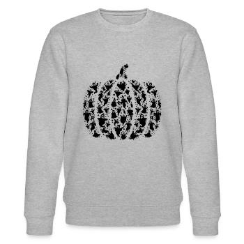 Halloween Pumpkin with Ghosts - Halloween Ghost Pu - Stanley/Stella CHANGER Unisex Organic Sweatshirt - heather grey - Front - Nik (191cm) & Marisol (170cm)
