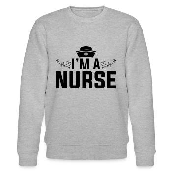 Registered Nurse Hospital Nurse Hospice Nurse - I' - Stanley/Stella CHANGER Unisex Organic Sweatshirt - heather grey - Front - Nik (191cm) & Marisol (170cm)