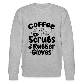 Coffee Scrubs & Rubber Gloves - Nursing Hospital N - Stanley/Stella CHANGER Unisex Organic Sweatshirt - heather grey - Front - Nik (191cm) & Marisol (170cm)