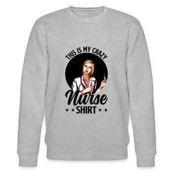 C’est ma chemise d’infirmière folle - infirmière infirmière - Sweat bio CHANGER Stanley/Stella Unisexe - gris chiné - Devant - Nik (191cm) & Marisol (170cm)