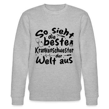 So sieht die beste Krankenschwester der Welt aus - Stanley/Stella Unisex Bio-Sweatshirt CHANGER  - Grau meliert - Vorne - Nik (191cm) & Marisol (170cm)