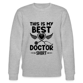 This Is My Best Doctor Shirt Doctor - Stanley/Stella Unisex Bio-Sweatshirt CHANGER  - Grau meliert - Vorne - Nik (191cm) & Marisol (170cm)