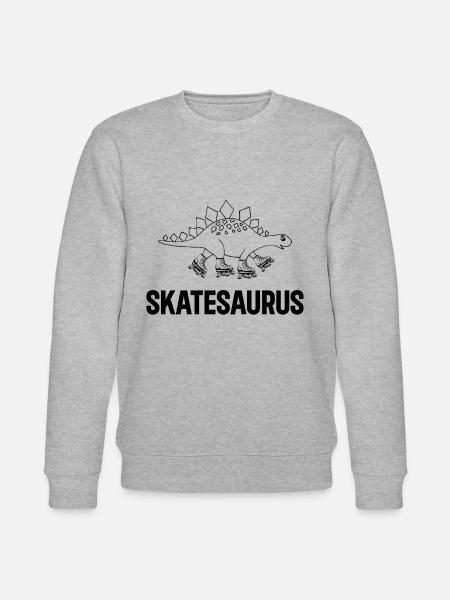 Roller Skating Dinosaur SkateSaurus Roller Skater - Stanley/Stella Unisex Bio-Sweatshirt CHANGER - Grau meliert