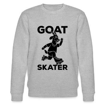 Roller Skating GOAT Skater - Stanley/Stella Unisex Bio-Sweatshirt CHANGER  - Grau meliert - Vorne - Nik (191cm) & Marisol (170cm)