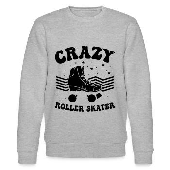 Crazy Roller Skater - Stanley/Stella Unisex Bio-Sweatshirt CHANGER  - Grau meliert - Vorne - Nik (191cm) & Marisol (170cm)