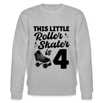 This Little Roller Skater Is 4 Years Old Roller Sk - Stanley/Stella CHANGER Unisex Organic Sweatshirt - heather grey - Front - Nik (191cm) & Marisol (170cm)