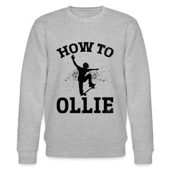 Skateboarding How To Ollie - Skatepark Skateboards - Stanley/Stella CHANGER Unisex Organic Sweatshirt - heather grey - Front - Nik (191cm) & Marisol (170cm)
