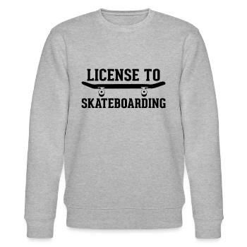 Funny Skateboarding - Licence de skateboard - Sweat bio CHANGER Stanley/Stella Unisexe - gris chiné - Devant - Nik (191cm) & Marisol (170cm)
