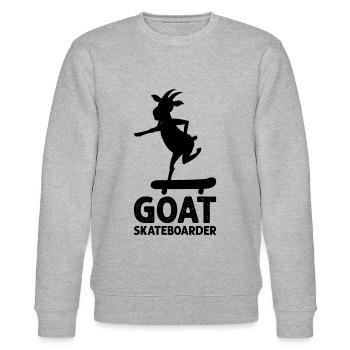 Skateboarder Goat Funny Skateboarding GOAT Skatebo - Stanley/Stella Unisex Bio-Sweatshirt CHANGER  - Grau meliert - Vorne - Nik (191cm) & Marisol (170cm)