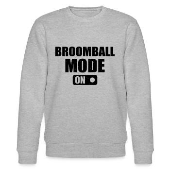 Playing Broomball Player - Broomball Mode On - Stanley/Stella CHANGER Unisex Organic Sweatshirt - heather grey - Front - Nik (191cm) & Marisol (170cm)
