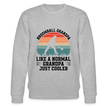 Broomball Player Grandpa Playing Broomball Grandpa - Stanley/Stella CHANGER Unisex Organic Sweatshirt - heather grey - Front - Nik (191cm) & Marisol (170cm)
