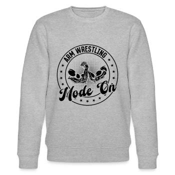 Arm Wrestling Mode On - Armwrestling Arm Wrestler - Stanley/Stella Unisex Bio-Sweatshirt CHANGER  - Grau meliert - Vorne - Nik (191cm) & Marisol (170cm)