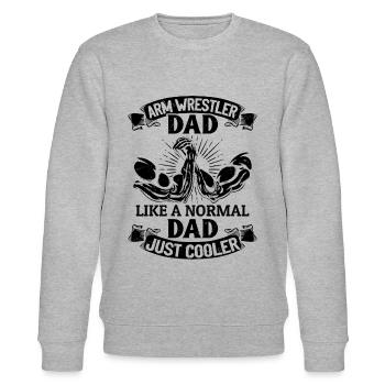 Arm Wrestler Dad Like A Normal Dad Just Cooler - Stanley/Stella Unisex Bio-Sweatshirt CHANGER  - Grau meliert - Vorne - Nik (191cm) & Marisol (170cm)