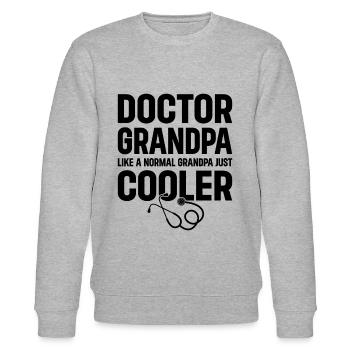 Doctor Grandpa Like A Normal Grandpa Just Cooler - - Stanley/Stella CHANGER Unisex Organic Sweatshirt - heather grey - Front - Nik (191cm) & Marisol (170cm)