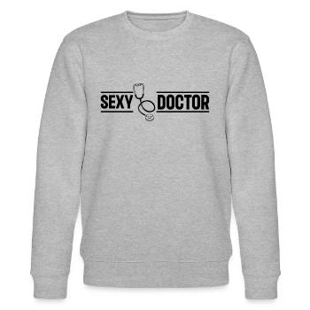 Humour médical - Médecin sexy - Sweat bio CHANGER Stanley/Stella Unisexe - gris chiné - Devant - Nik (191cm) & Marisol (170cm)