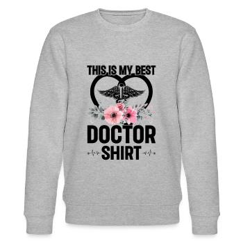 This Is My Best Doctor Shirt Doctor - Stanley/Stella Unisex Bio-Sweatshirt CHANGER  - Grau meliert - Vorne - Nik (191cm) & Marisol (170cm)