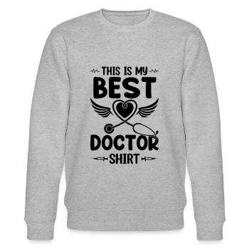 This Is My Best Doctor Shirt - Hospital Doctor - Stanley/Stella Unisex Bio-Sweatshirt CHANGER  - Grau meliert - Vorne - Nik (191cm) & Marisol (170cm)