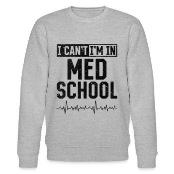I Can't I'm In Med School - Medicine Student Medic - Stanley/Stella Unisex Bio-Sweatshirt CHANGER  - Grau meliert - Vorne - Nik (191cm) & Marisol (170cm)