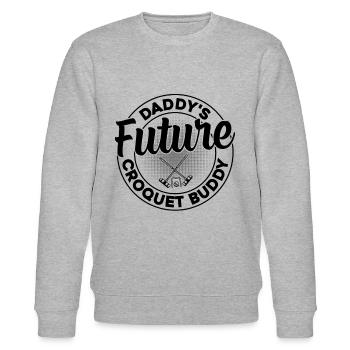 Daddy's Future Croquet Buddy - Baby Croquet - Stanley/Stella CHANGER Unisex Organic Sweatshirt - heather grey - Front - Nik (191cm) & Marisol (170cm)