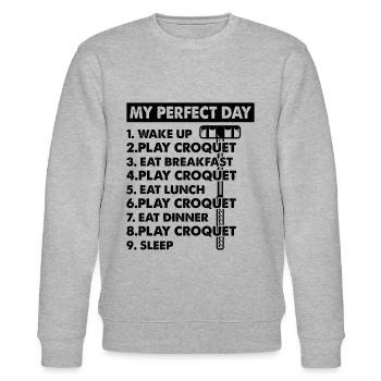 Croquet My Perfect Day Croquet Day Plan Croquet Pl - Stanley/Stella Unisex Bio-Sweatshirt CHANGER  - Grau meliert - Vorne - Nik (191cm) & Marisol (170cm)