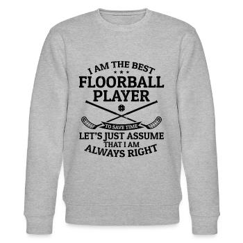 Je suis le meilleur joueur de floorball - Sweat bio CHANGER Stanley/Stella Unisexe - gris chiné - Devant - Nik (191cm) & Marisol (170cm)