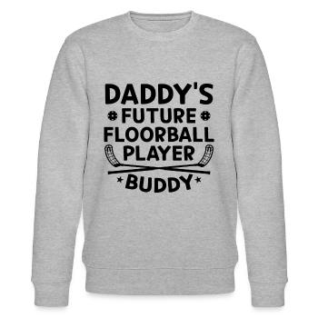 Daddy's Future Floorball Player Buddy - Baby Floor - Stanley/Stella CHANGER Unisex Organic Sweatshirt - heather grey - Front - Nik (191cm) & Marisol (170cm)