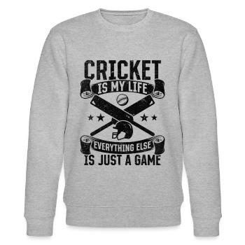 Cricket Quotes Cricket Saying Cricketing Cricket - Stanley/Stella Unisex Bio-Sweatshirt CHANGER  - Grau meliert - Vorne - Nik (191cm) & Marisol (170cm)