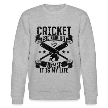 Cricket Is Not Just A Game It Is My Life - Cricket - Stanley/Stella Unisex Bio-Sweatshirt CHANGER  - Grau meliert - Vorne - Nik (191cm) & Marisol (170cm)