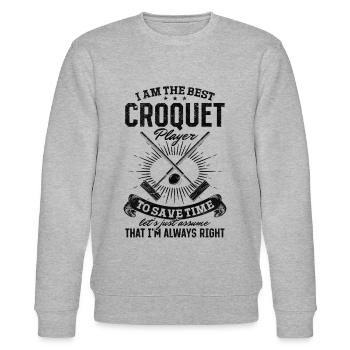 Je suis le meilleur joueur de croquet pour gagner du temps, ju - Sweat bio CHANGER Stanley/Stella Unisexe - gris chiné - Devant - Nik (191cm) & Marisol (170cm)