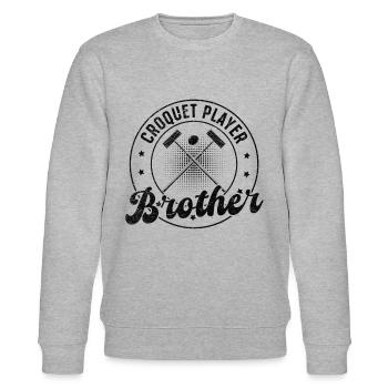 Croquet Player Brother - Croquet Game Croquet Brot - Stanley/Stella Unisex Bio-Sweatshirt CHANGER  - Grau meliert - Vorne - Nik (191cm) & Marisol (170cm)