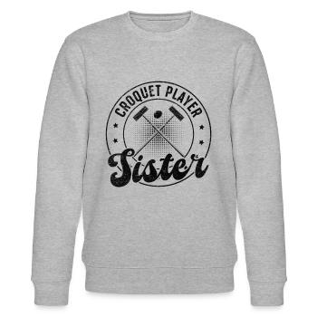 Croquet Player Sister - Croquet Game Croquet Siste - Stanley/Stella Unisex Bio-Sweatshirt CHANGER  - Grau meliert - Vorne - Nik (191cm) & Marisol (170cm)