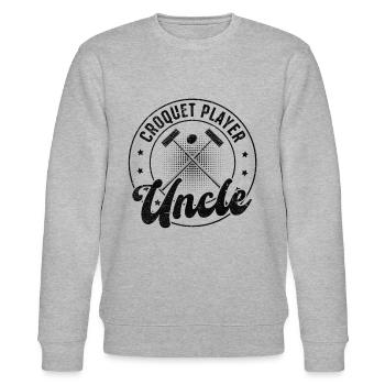 Croquet Player Uncle - Croquet Game Croquet Uncle - Stanley/Stella Unisex Bio-Sweatshirt CHANGER  - Grau meliert - Vorne - Nik (191cm) & Marisol (170cm)
