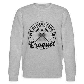 Croquet Sport Joueur de croquet - Mon groupe sanguin est Cr - Sweat bio CHANGER Stanley/Stella Unisexe - gris chiné - Devant - Nik (191cm) & Marisol (170cm)