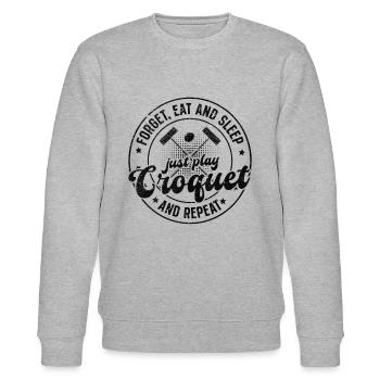 Forget eat and sleep just play Croquet and repeat - Stanley/Stella Unisex Bio-Sweatshirt CHANGER  - Grau meliert - Vorne - Nik (191cm) & Marisol (170cm)