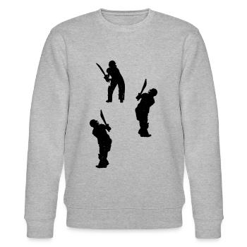 Silhouette De Cricket Silhouettes De Joueur De Cricket - Sweat bio CHANGER Stanley/Stella Unisexe - gris chiné - Devant - Nik (191cm) & Marisol (170cm)