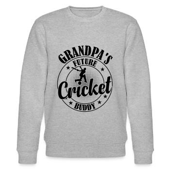 Cricketing Cricket Player - Grandpa's Future Crick - Stanley/Stella Unisex Bio-Sweatshirt CHANGER  - Grau meliert - Vorne - Nik (191cm) & Marisol (170cm)