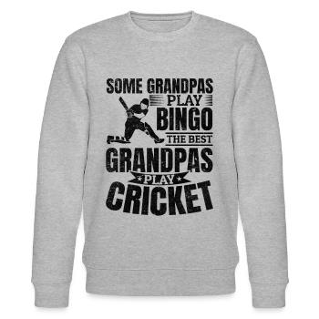 Some grandpas play bingo the best grandpas play Cr - Stanley/Stella Unisex Bio-Sweatshirt CHANGER  - Grau meliert - Vorne - Nik (191cm) & Marisol (170cm)
