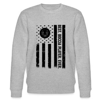 Boccia US Flag Best Boccia Player Ever - Stanley/Stella CHANGER Unisex Organic Sweatshirt - heather grey - Front - Nik (191cm) & Marisol (170cm)