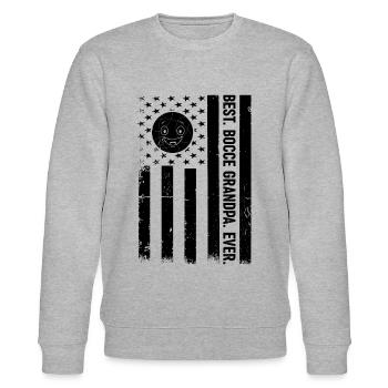 Best Bocce Grandpa Ever - Boccia US Flag - Stanley/Stella CHANGER Unisex Organic Sweatshirt - heather grey - Front - Nik (191cm) & Marisol (170cm)