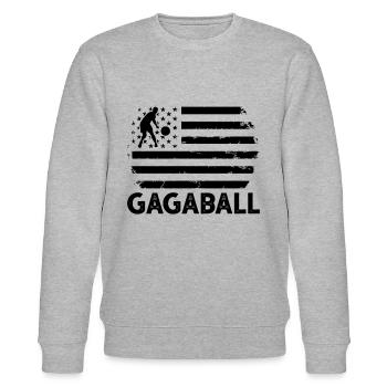 Gagaball Player Gagaball US Flag Gagaball - Stanley/Stella Unisex Bio-Sweatshirt CHANGER  - Grau meliert - Vorne - Nik (191cm) & Marisol (170cm)