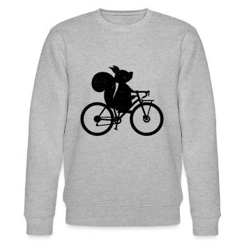 Gravel Bike Bikepacking Squirrel - Stanley/Stella Unisex Bio-Sweatshirt CHANGER  - Grau meliert - Vorne - Nik (191cm) & Marisol (170cm)