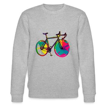 Road Bike Gravel Bike Racing Bike - Stanley/Stella Unisex Bio-Sweatshirt CHANGER  - Grau meliert - Vorne - Nik (191cm) & Marisol (170cm)