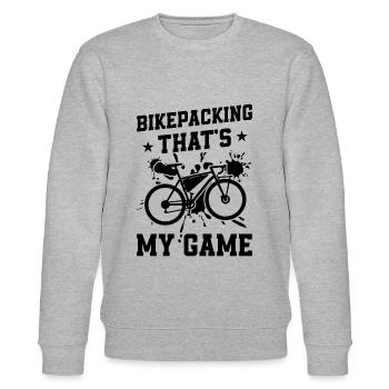 Bikepacking, c’est mon jeu - Gravel Bike Bikepacke - Sweat bio CHANGER Stanley/Stella Unisexe - gris chiné - Devant - Nik (191cm) & Marisol (170cm)