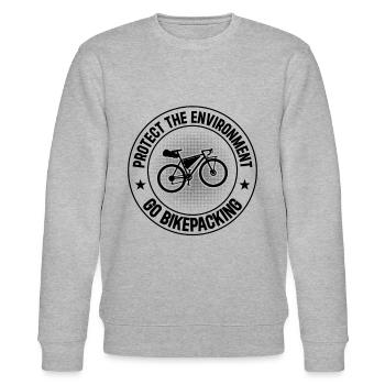 Bikepacker - Protect The Environment Go Bikepackin - Stanley/Stella CHANGER Unisex Organic Sweatshirt - heather grey - Front - Nik (191cm) & Marisol (170cm)