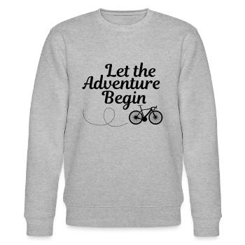 Let The Adventure Begin - Gravel Bike Bikepacker B - Stanley/Stella Unisex Bio-Sweatshirt CHANGER  - Grau meliert - Vorne - Nik (191cm) & Marisol (170cm)