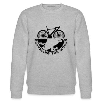 Bikepacking Quotes - Graveling The World - Stanley/Stella Unisex Bio-Sweatshirt CHANGER  - Grau meliert - Vorne - Nik (191cm) & Marisol (170cm)