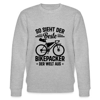 So sieht der beste Bikepacker der Welt aus - Bikep - Stanley/Stella Unisex Bio-Sweatshirt CHANGER  - Grau meliert - Vorne - Nik (191cm) & Marisol (170cm)