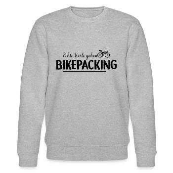 Gravel Bike Bikepacker - Echte Kerle gehen Bikepac - Stanley/Stella Unisex Bio-Sweatshirt CHANGER  - Grau meliert - Vorne - Nik (191cm) & Marisol (170cm)